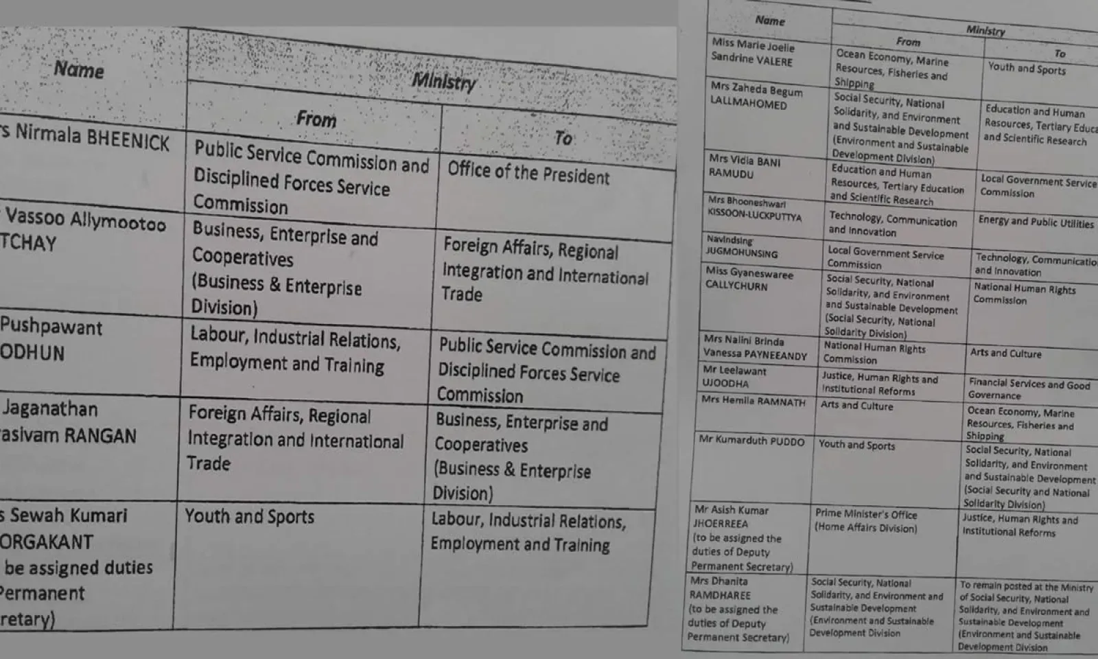 Valse de transferts à la fonction publique 