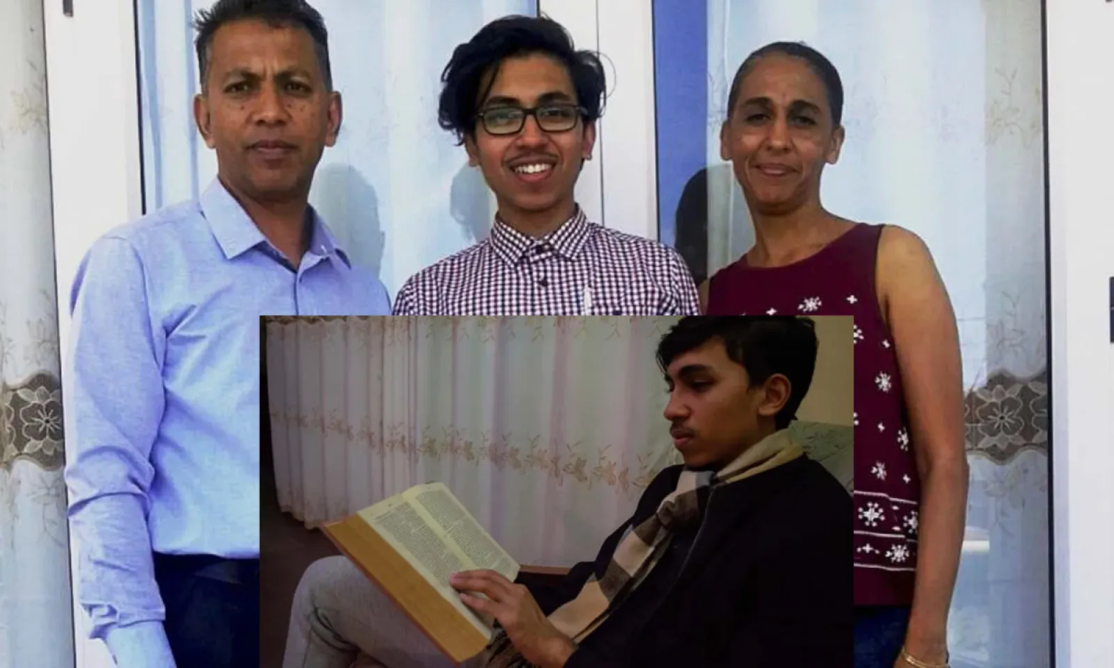 Samuel en compagnie de ses parents, Sam et Shirley.