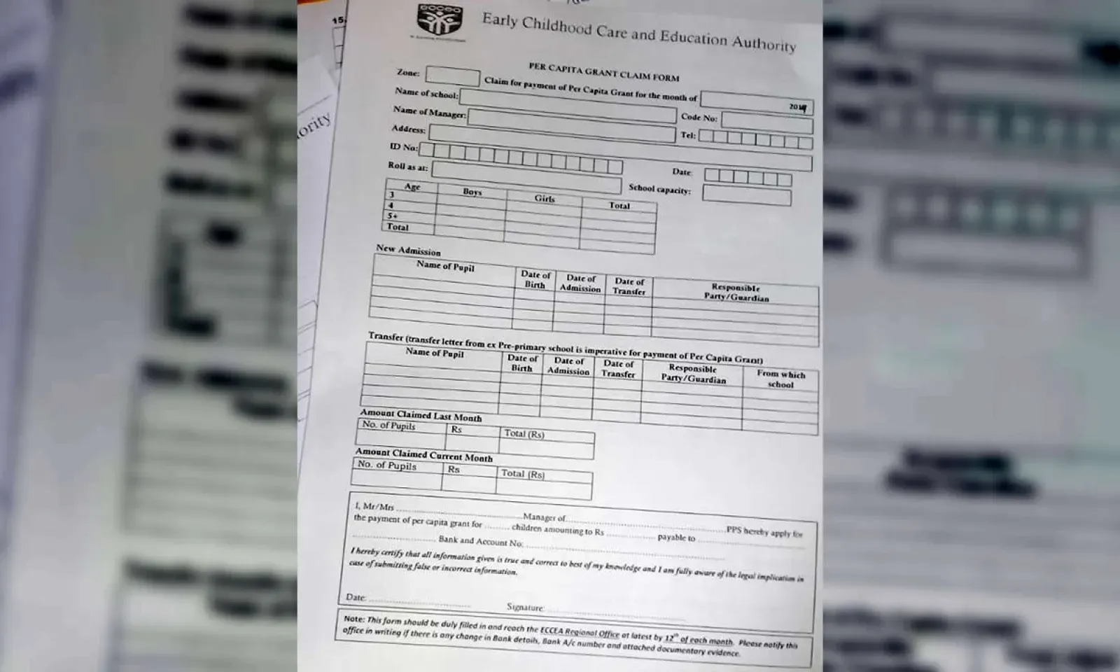 Early Childhood care and Education Authority