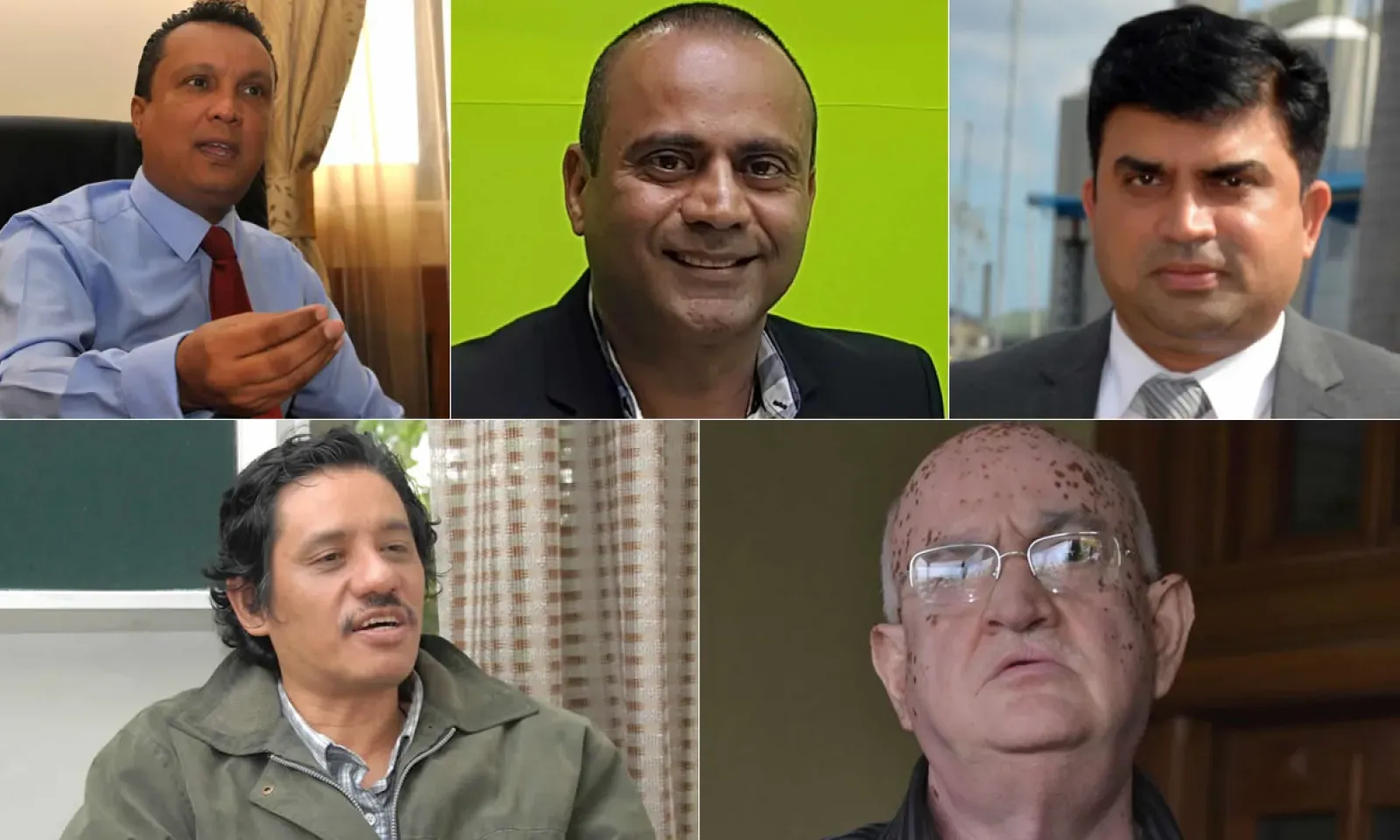 Patrick Assirvaden, Bobby Hurreeram, Dan Baboo, Jocelyn Chan Low et Rajesh Bhagwan.