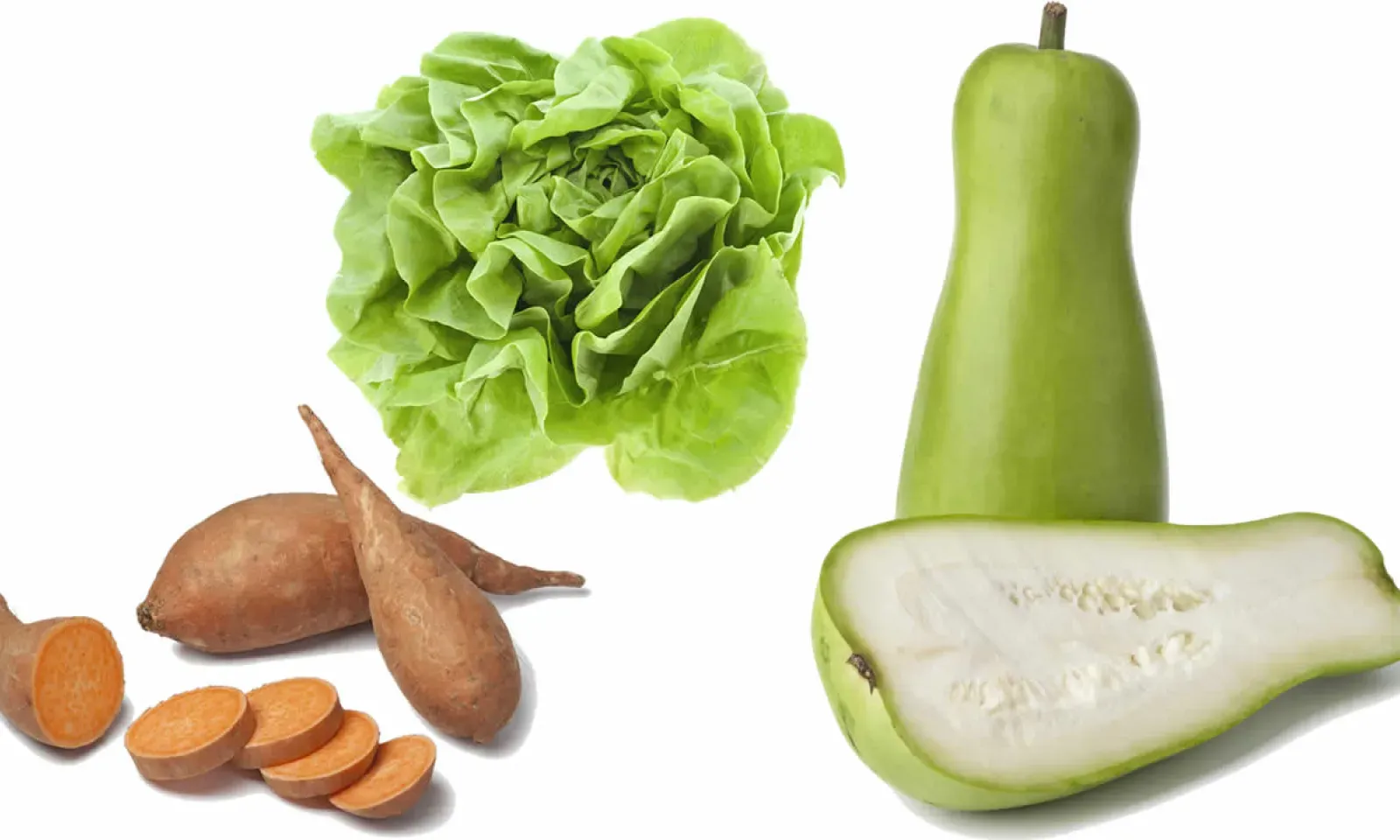 Patates douces, calebasses et laitues