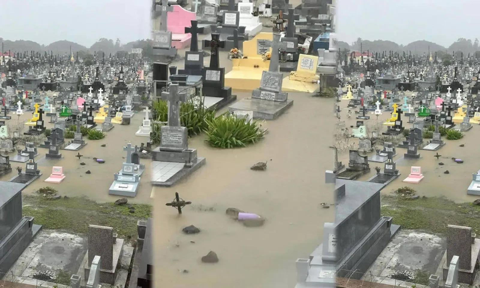 Pluies torrentielles : le cimetière de Cassis inondé