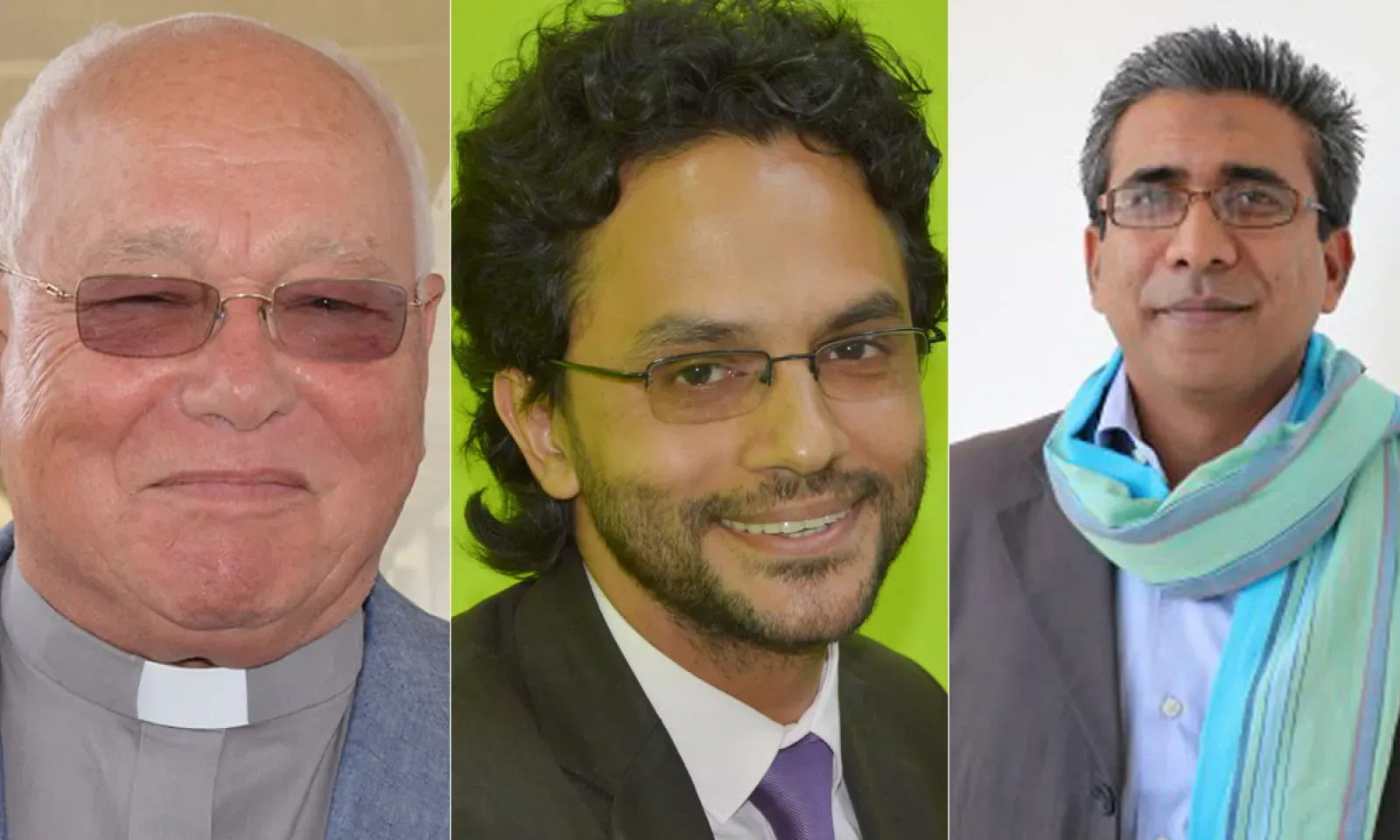 Père Philippe Goupille, Jonathan Ravat et Belall Maudarbux.