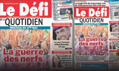 Voici la une du Défi Quotidien de ce Mercredi 01 Mai 2024