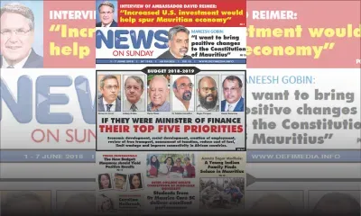 Voici la Une de News On Sunday de ce vendredi 01 juin 2018