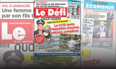 Voici la une du Défi Quotidien de ce mardi 01 juin 2022
