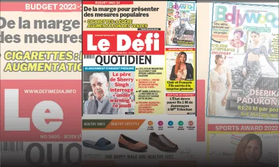 Voici la une du Défi Quotidien de ce Jeudi 01 Juin 2023