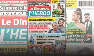 Voici la Une de Le Dimanche/L'Hebdo de ce dimanche 01 Août 2021