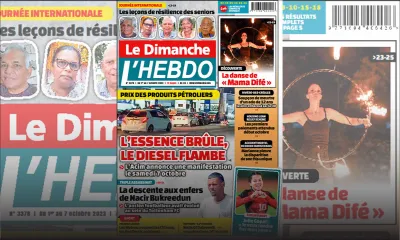 Voici la Une de Le Dimanche/L'Hebdo de ce Dimanche 01 Octobre 2023