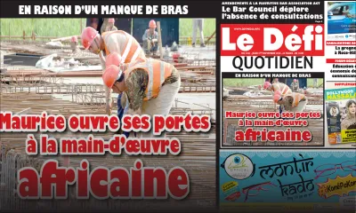 Voici la Une du Defi Quotidien de ce jeudi 1er Novembre 2018