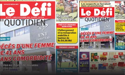 Voici la Une du Défi Quotidien de ce lundi 01 Novembre 2021