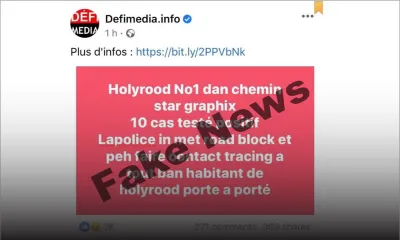 Sur WhatsApp : un post avec le logo du Défi Media utilisé à tort pour la diffusion d’une fausse nouvelle