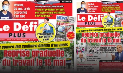 Voici la Une du Défi Plus de ce samedi 02 mai 2020