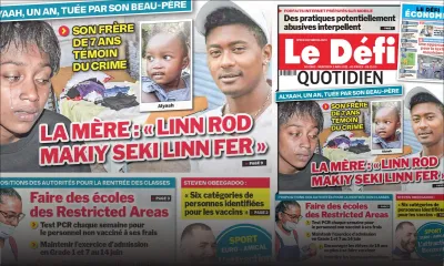 Voici la Une du Défi Quotidien de ce mercredi 02 Juin 2021