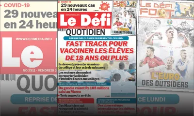 Voici la Une du Défi Quotidien de ce vendredi 02 juillet 2021