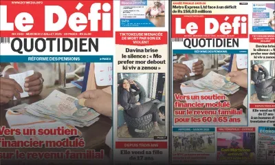 Voici la une du Défi Quotidien de ce Mercredi 02 Juillet 2025