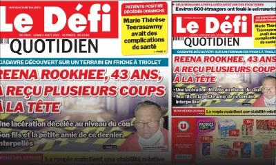 Voici la Une du Défi Quotidien de ce lundi 02 Août 2021