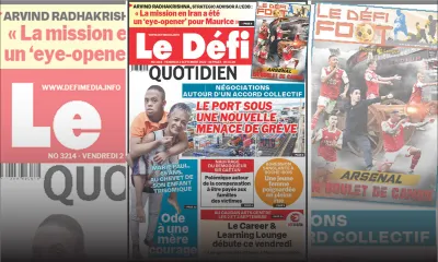 Voici la une du Défi Quotidien de ce vendredi 02 Septembre 2022