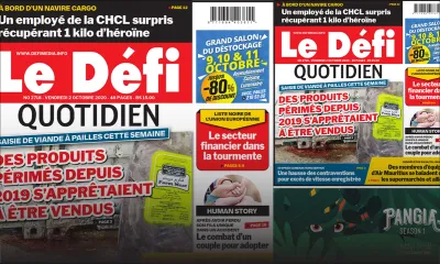 Voici la Une du Défi Quotidien de ce vendredi 02 Octobre 2020