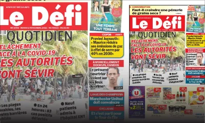 Voici la Une du Défi Quotidien de ce mardi 02 Novembre 2021