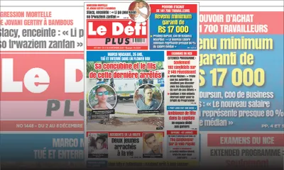 Voici la Une du Défi Plus de ce samedi 02 Décembre 2023