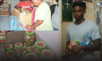 Tempête Calvinia  -Au centre social de Bambous : distribution de «biskwi ek delo» 