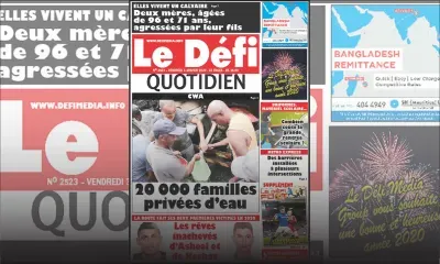 Voici la Une du Défi Quotidien de ce vendredi 03 janvier 2020