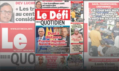 Voici la une du Défi Quotidien de ce Mercredi 03 Janvier 2024