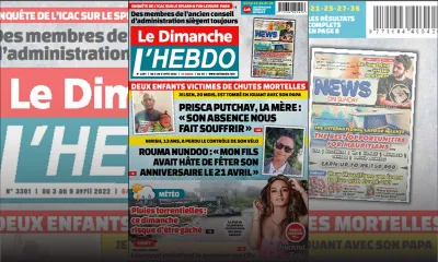 Voici la Une de Le Dimanche/L'Hebdo de ce dimanche 03 avril 2022