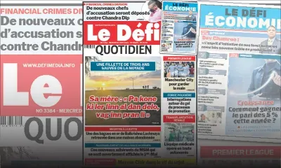 Voici la une du Défi Quotidien de ce Mercredi 03 Mai 2023