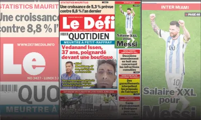 Voici la une du Défi Quotidien de ce lundi 3 juillet 2023