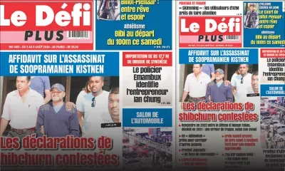 Voici la Une du Défi Plus de ce Samedi 03 Août 2024