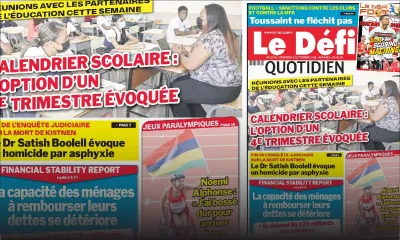 Voici la Une du Défi Quotidien de ce vendredi 03 Septembre 2021