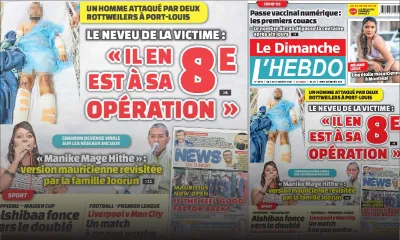 Voici la Une de Le Dimanche/L'Hebdo de ce dimanche 03 Octobre 2021