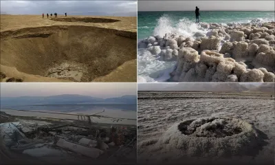 Quand la mer Morte s'efface, de singuliers cratères apparaissent