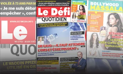 Voici la Une du Défi Quotidien de ce jeudi 03 décembre 2020