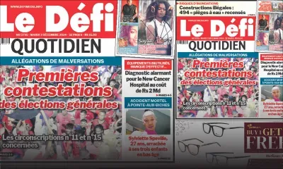 Voici la une du Défi Quotidien de ce Mardi 03 Décembre 2024