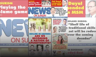 Voici la Une du News on Sunday de ce Vendredi 03 mai 2019