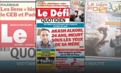 Voici la une du Défi Quotidien de ce vendredi 04 mars 2022