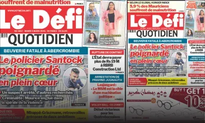 Voici la une du Défi Quotidien de ce Mardi 04 Mars 2025