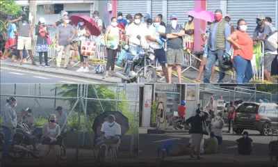 [En images] Sainte-Croix : longue file d’attente devant les supermarchés 