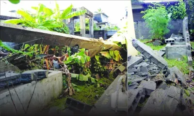 Trois-Boutiques: l’accumulation d’eau fait tomber un mur