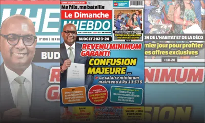 Voici la Une de Le Dimanche/L'Hebdo de ce Dimanche 04 Juin 2023