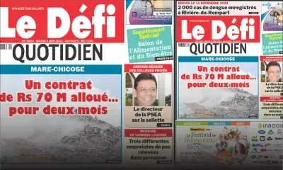 Voici la une du Défi Quotidien de ce Mardi 04 Juin 2024