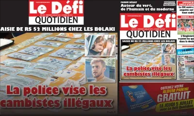 Voici la Une du Defi Quotidien de ce mercredi 04 juillet 2018