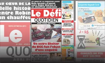 Voici la Une du Défi Quotidien de ce Jeudi 04 Juillet 2019