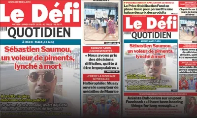 Voici la une du Défi Quotidien de ce Lundi 04 Août 2025