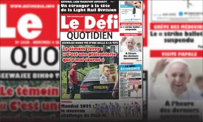 Voici la Une du Defi Quotidien de ce mercredi 04 septembre 2019