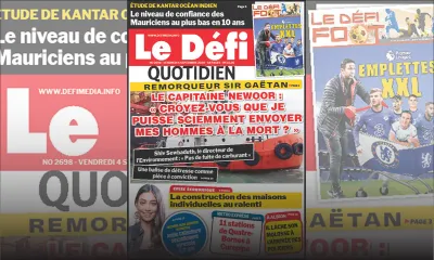 Voici la Une du Defi Quotidien de ce Vendredi 04 Septembre 2020