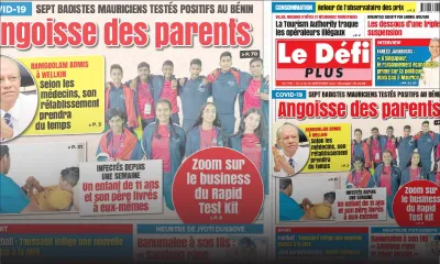 Voici la Une du Défi Plus de ce samedi 04 Septembre 2021